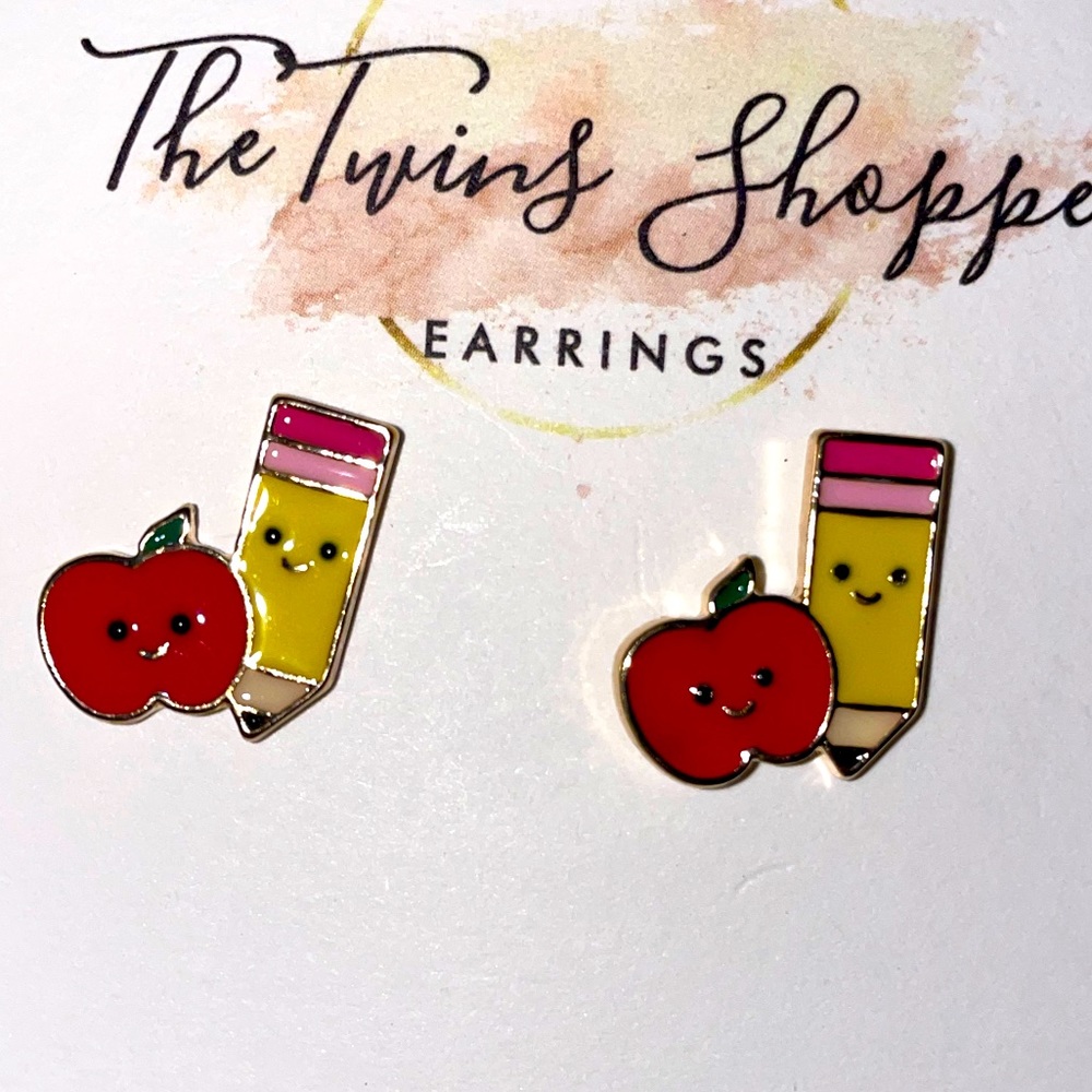 Enamel Teacher Earrings